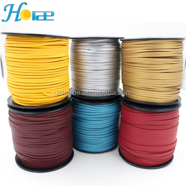 Wholesale faux flat leather rope PU leather cord for jewelry