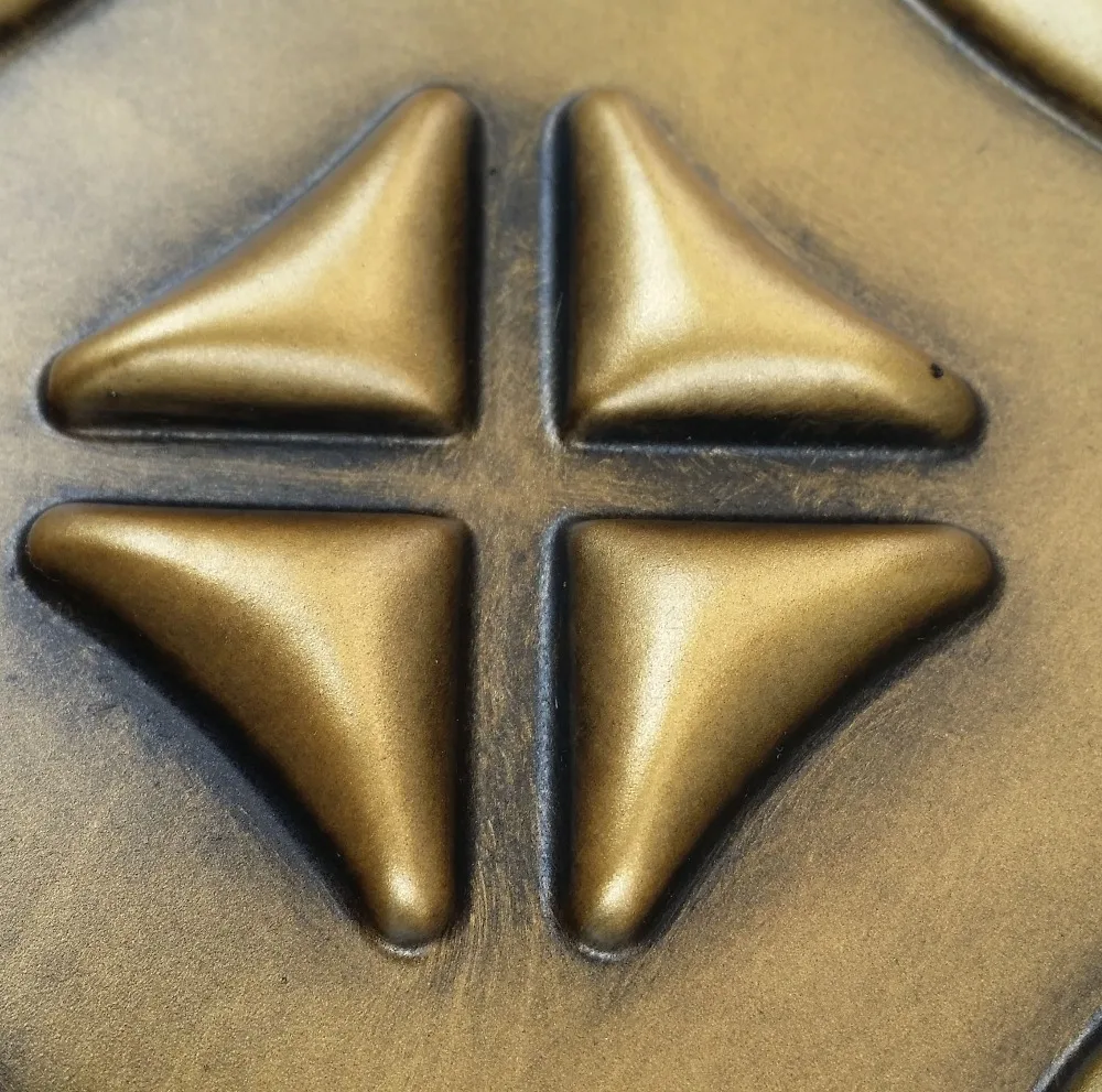 PLB38 Faux tin 3D embossed antique brass decor wall panels