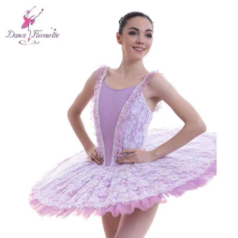 Lilac professional ballet dance tutu dress performance wear solo dance pancake tutus dance wear women BLL047
