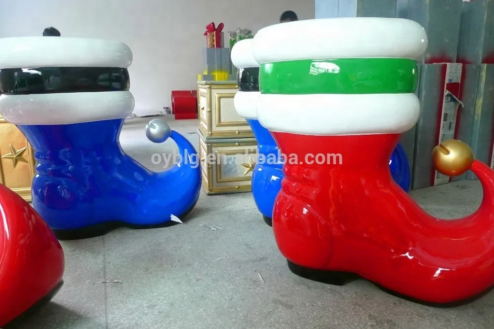 Big Size Outdoor Fiberglass Christmas Boot