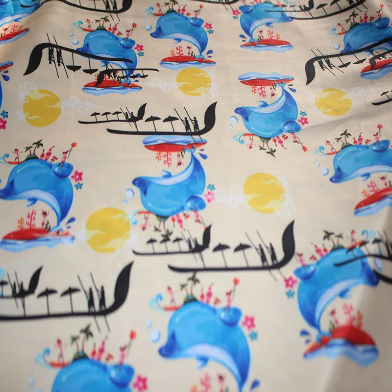 
No Moq UPF 50+ Custom With Fish Printing Swimming Fabric For Yoga 