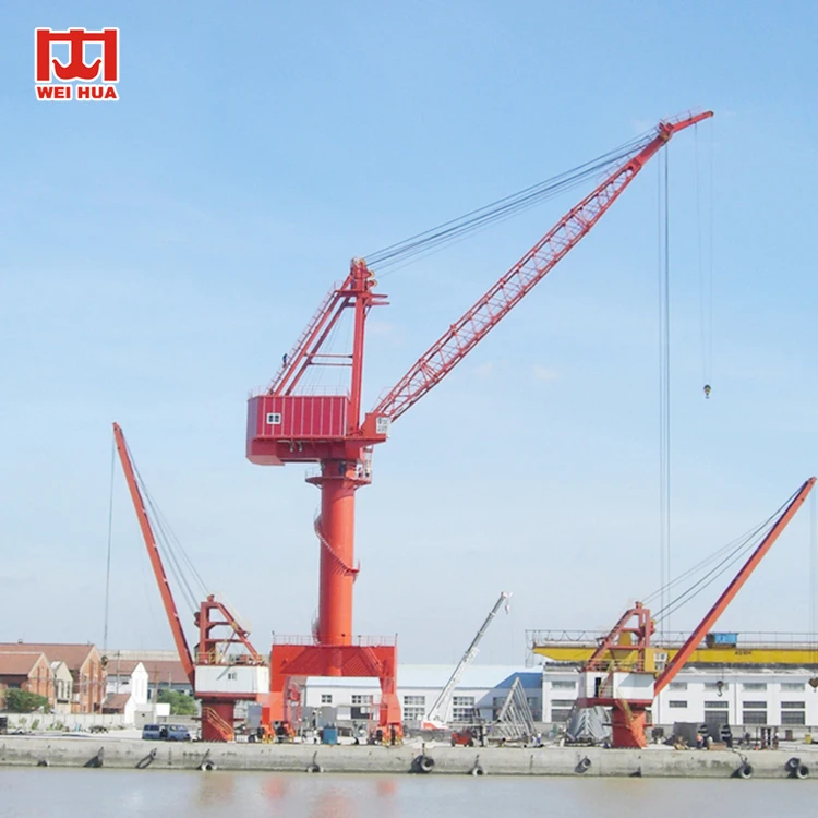 Portal or pedestal jib cranes portal supporting mobile rail mounted harbour jetty portal crane