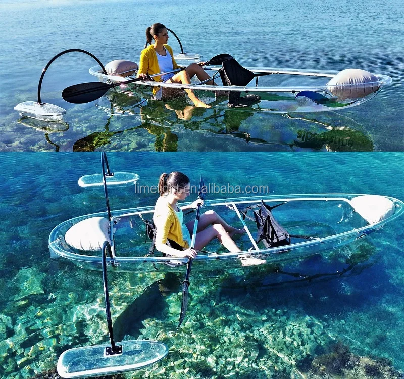 polycarbonate clear kayak transparent canoe PC kayak with outrigger balance system