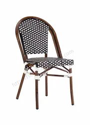 (E200779 side) Aluminum bamboo look outdoor french bistro rattan chairs for cafe