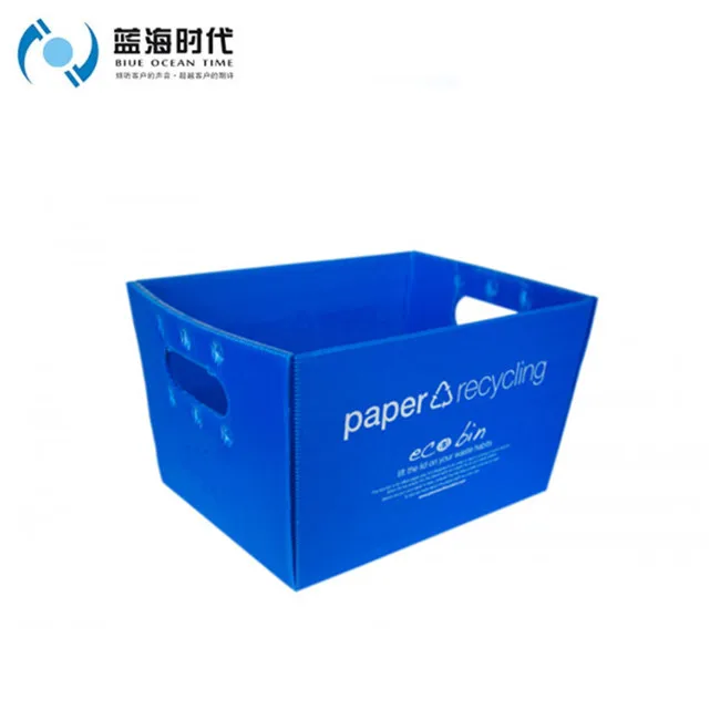Open Top Folding Correx Dustin Recycle Bin Corrugated Plastic Trash Can Corflute Waste Bin For Office