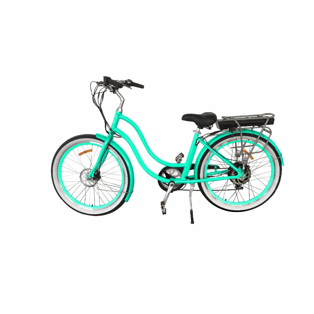 OEM Women Beach E Bike City Electric Bicycle Alloy Frame Cell E-bike Battery