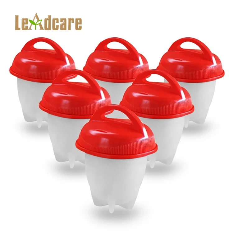 Hot Sale 6 Packs Kitchen Silicone Egg Cooking Tray BPA Free Non-Stick Poacher Fast Poaching Hard Boiled Egg