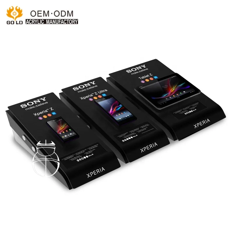 Popular Mobile Phone Display Acrylic Cell Phone Accessory Stand For Store Counter Top