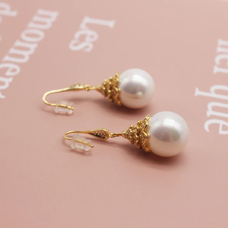 wholesale lovely gold plated pearl Austrian crystal drop jewelry earrings