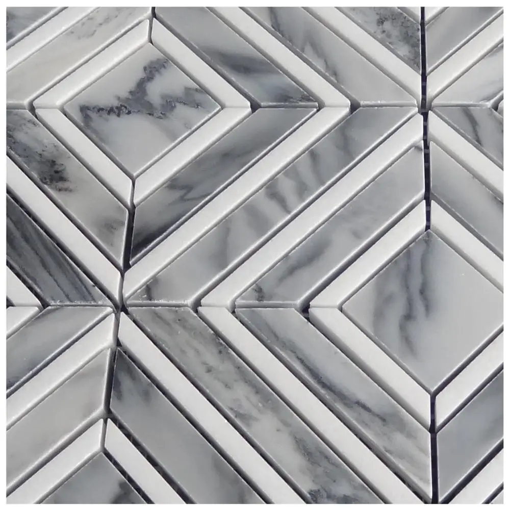 New design White and basket weave Italy Gray marble , grey and white mosaic China Supply