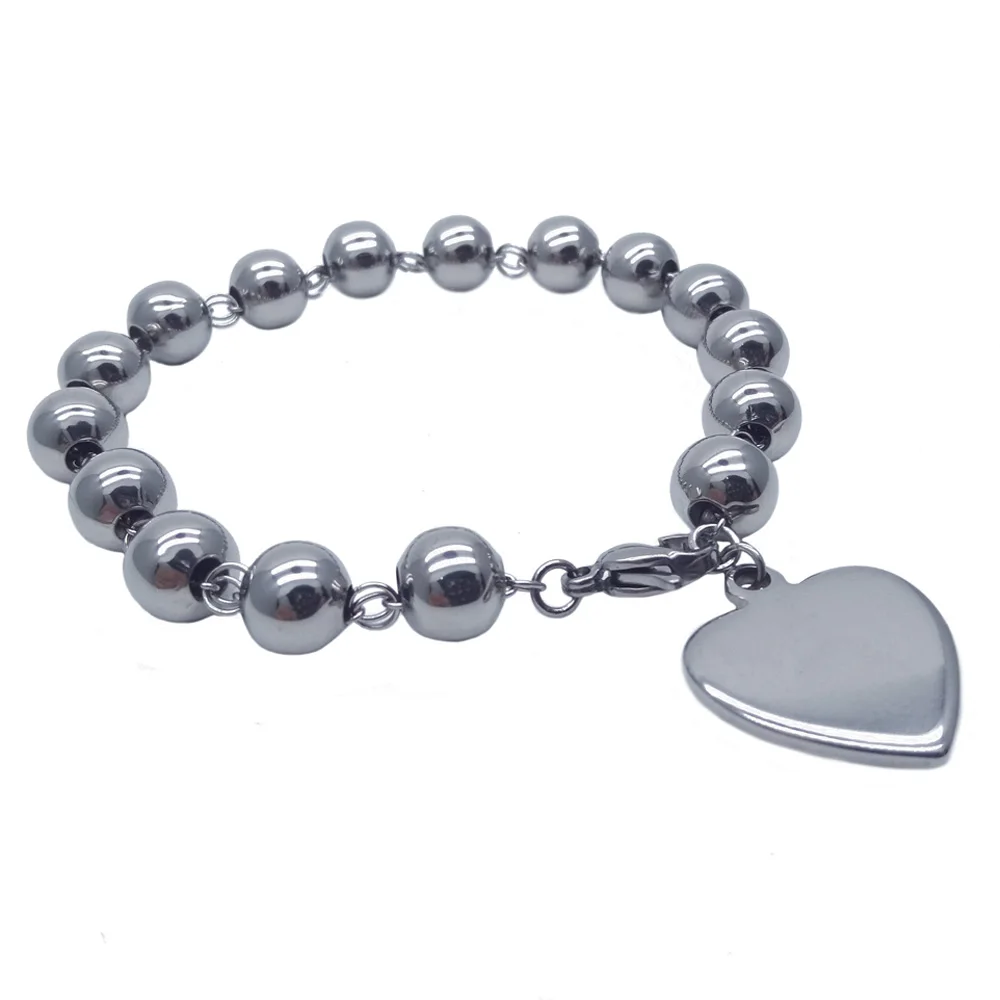 Olivia New Fashion Never Fade 316l Stainless Steel Strand Bangle Silver Stretchable Ball Beaded Bracelets