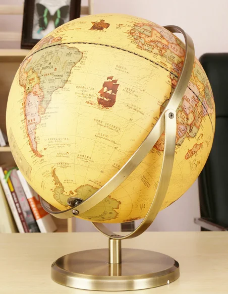 
Classic Illuminated Antique World Globe, Nightlight Lamp 