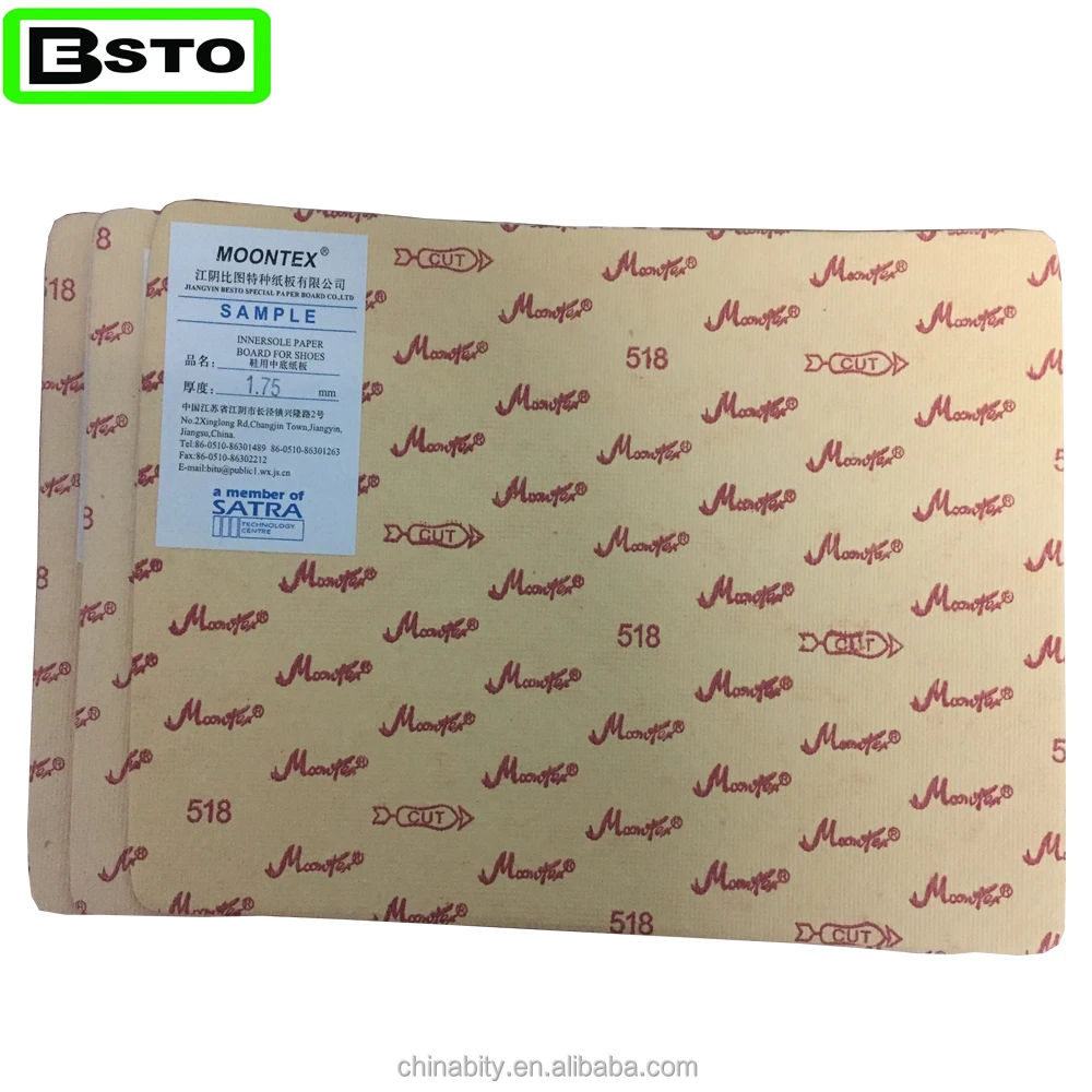 Wholesale Moontex Paper insole board for high heel handmade shoes
