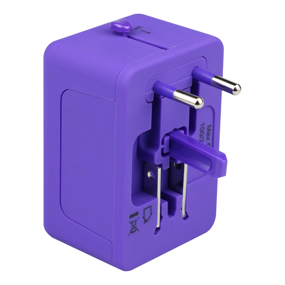 
2018 dual usb universal travel adapter with USA / Australia / Europe / UK worldwide plugs universal travel adapter 