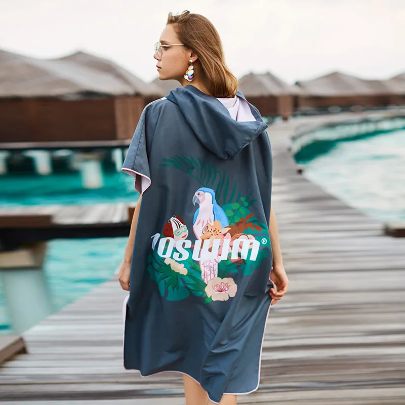 New style face cloth hand towel bath swim cloak Hooded Towel Beach Swiming