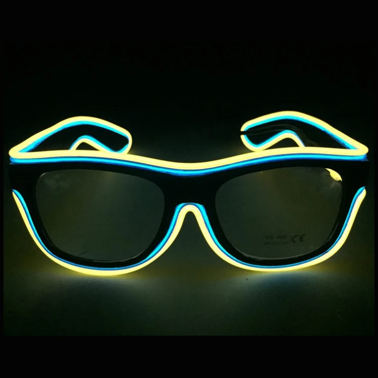 Party Costumes Glow Neon Rave Glasses Light up LED Wire Flashing Music EL Shades Sunglasses