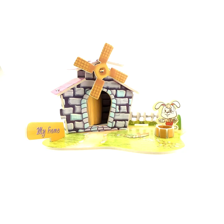 Оптовая продажа Прекрасный маленький белый кролик отверстие головоломки. Кролик небольшой дом здание