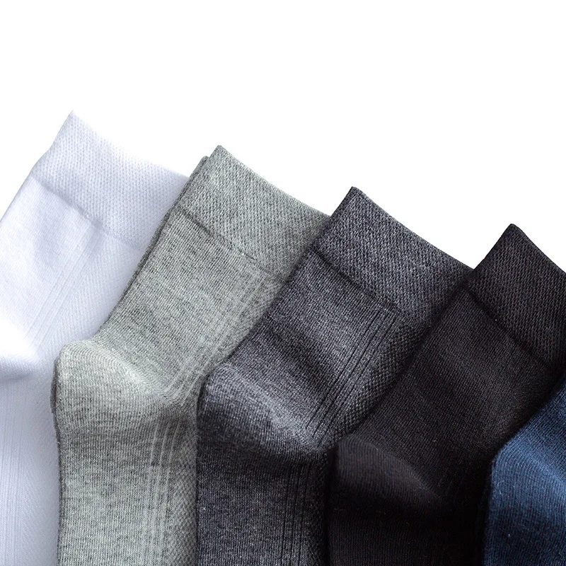 PIER POLO Spring Summer Black Gray White Plain Socks Combed Cotton Men Breathable Socks