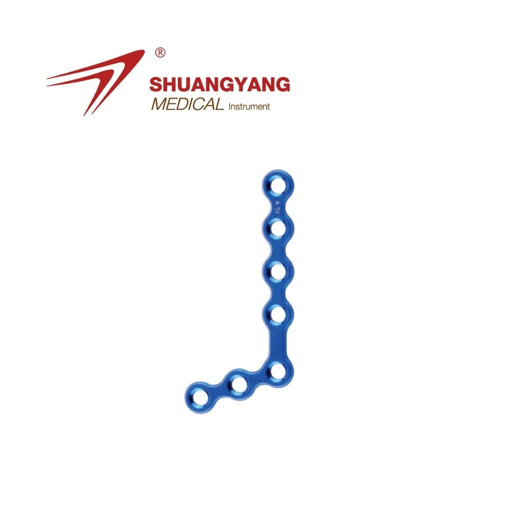 maxillofacial implant mini 110 degree L shape plate orthopedic pure titanium 1.0mm thickness plate
