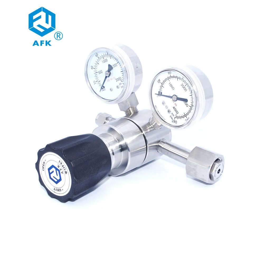 CGA 540 Stainless Steel Gas Regulator Helium with Manometer