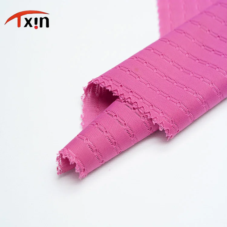 Rigid Wheat Ears Pattern Stripe Dry Fit Mesh Sportswear Fabric