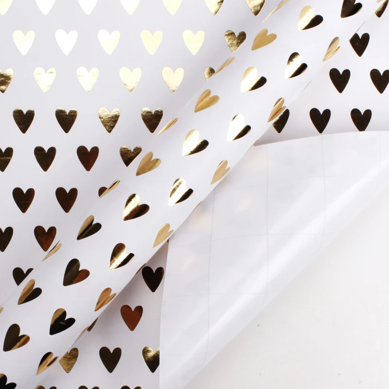 
Most Inquired Gold Foil Pattern Printed White Gift Wrapping Paper Roll 