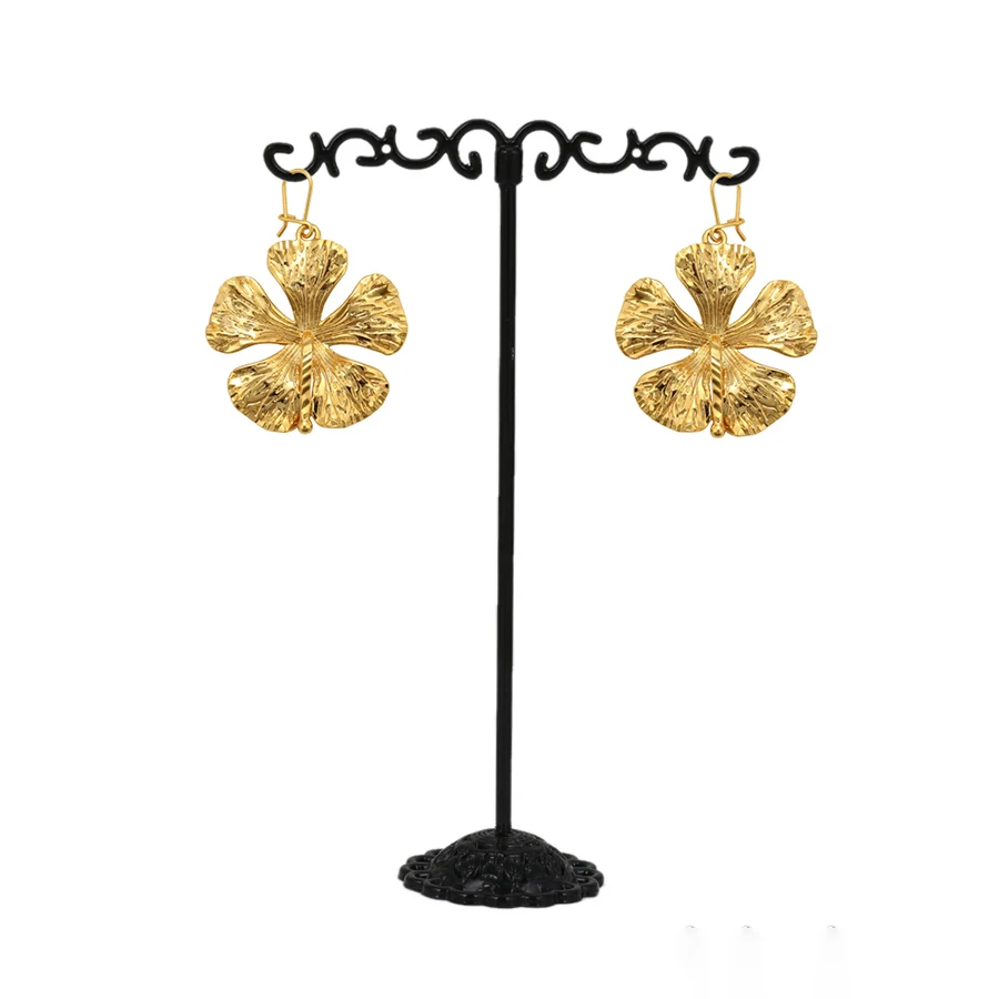 97764 xuping Jewelry environmental copper 24k gold plated earring simple fashion style flower shaped  women dangling earring