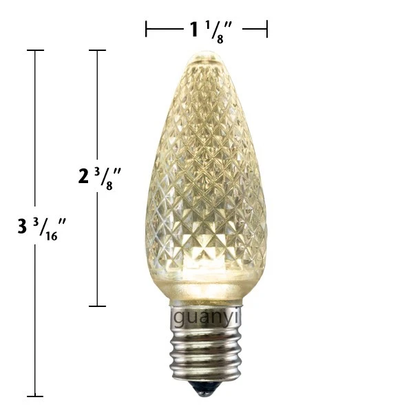 UL Listed Wider Lighting C9 LED Christmas Lights Faceted Bulbs