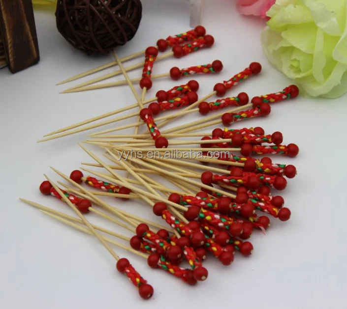 Одноразовые пищевые натуральные высококачественные бамбуковые палочки для фруктов шампуры