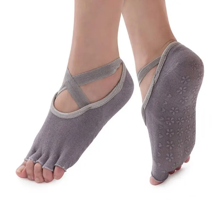 Wholesale Ankle Anti-slip Cotton Half Toe Ankle Grip socks,Yoga Pilates Toeless Socks