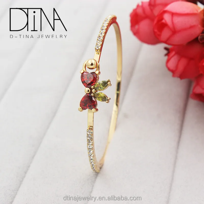 Indian fashion 18 k gold plated charm zircon bracelets wrist bracelet