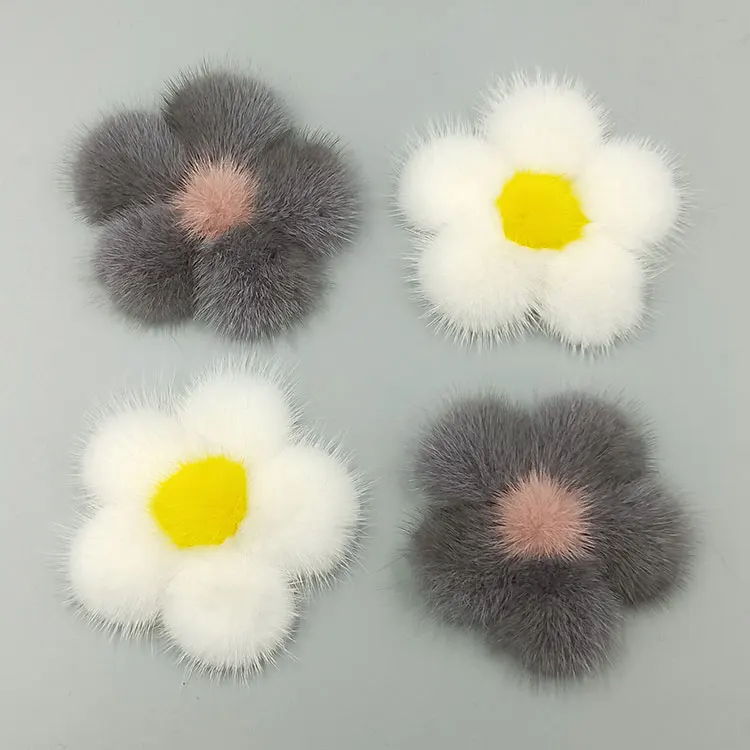 Custom mink fur flower decoration clothing accessories