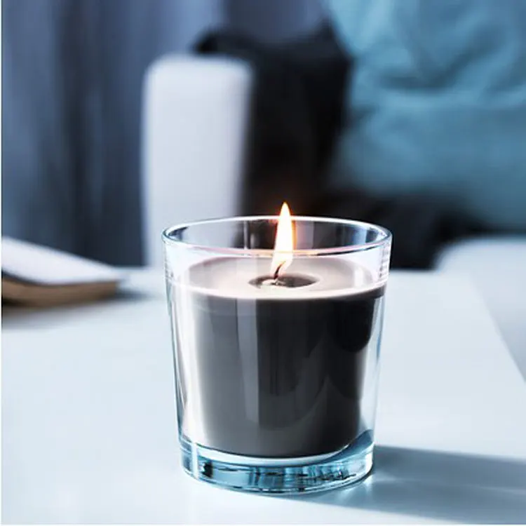 Lemon Grass Smells Family Decoration Use Clear Glass Soy Holder Candles