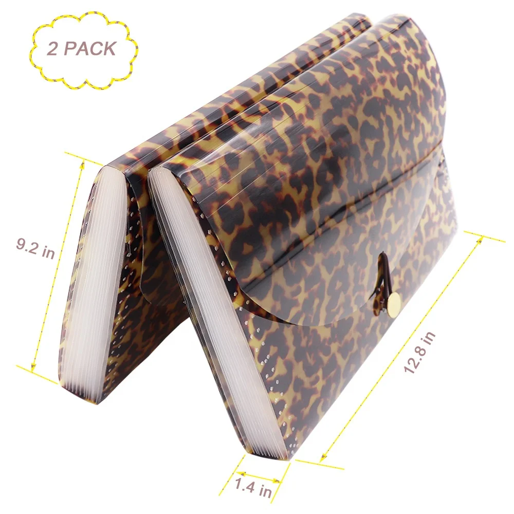 13 карман расширение папки с леопардовым принтом расширение Папка типа «гармошка» подачи организатор ящик с петелькой