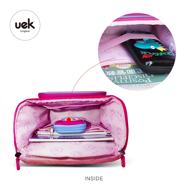 
Uek Kids New Design Backpack Girls Waterproof Lightweight shoulder strap school bag 