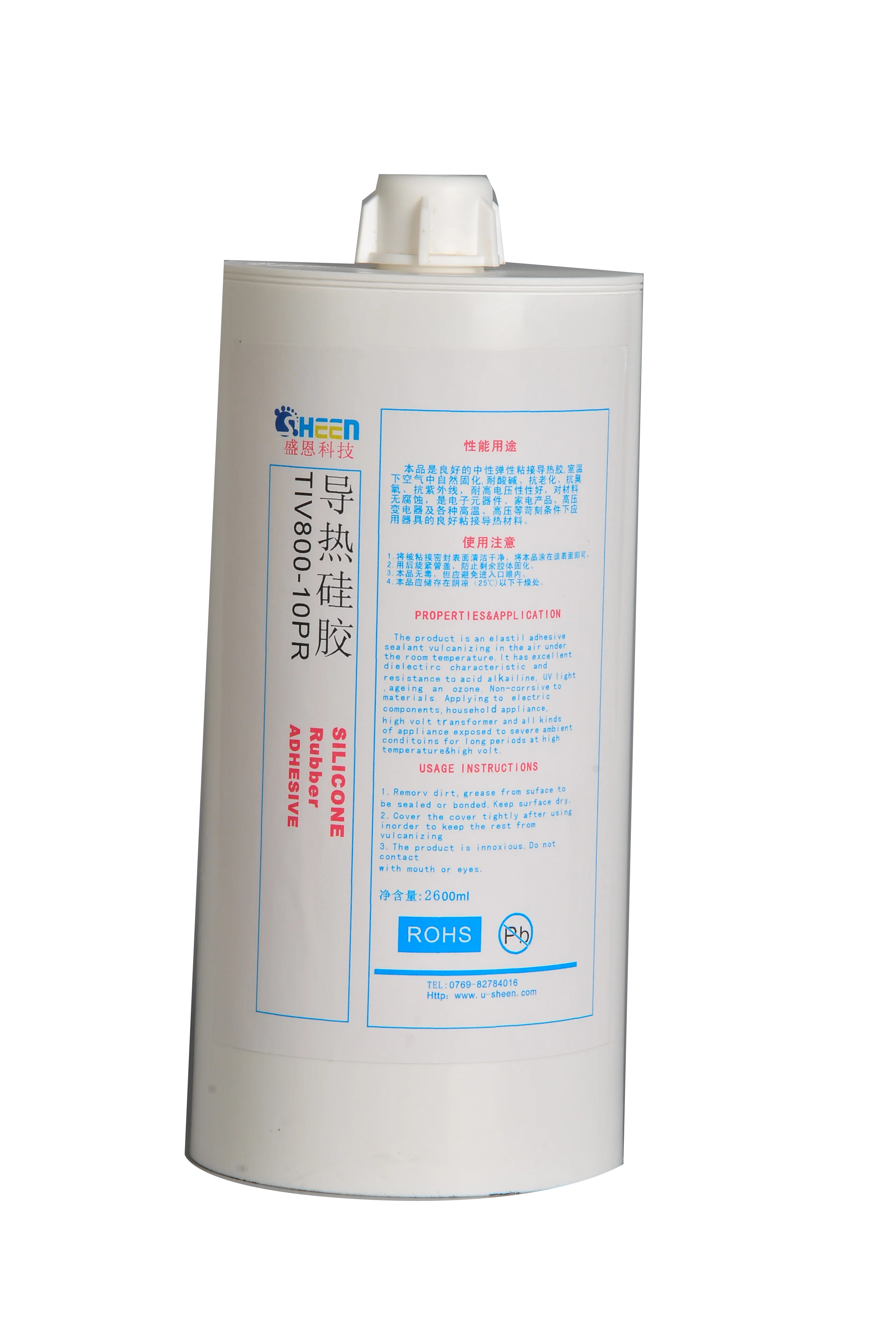 1.0W/mk White TIV800-10 Fast Cured Insulating Thermal Silicone Adhesive Glue