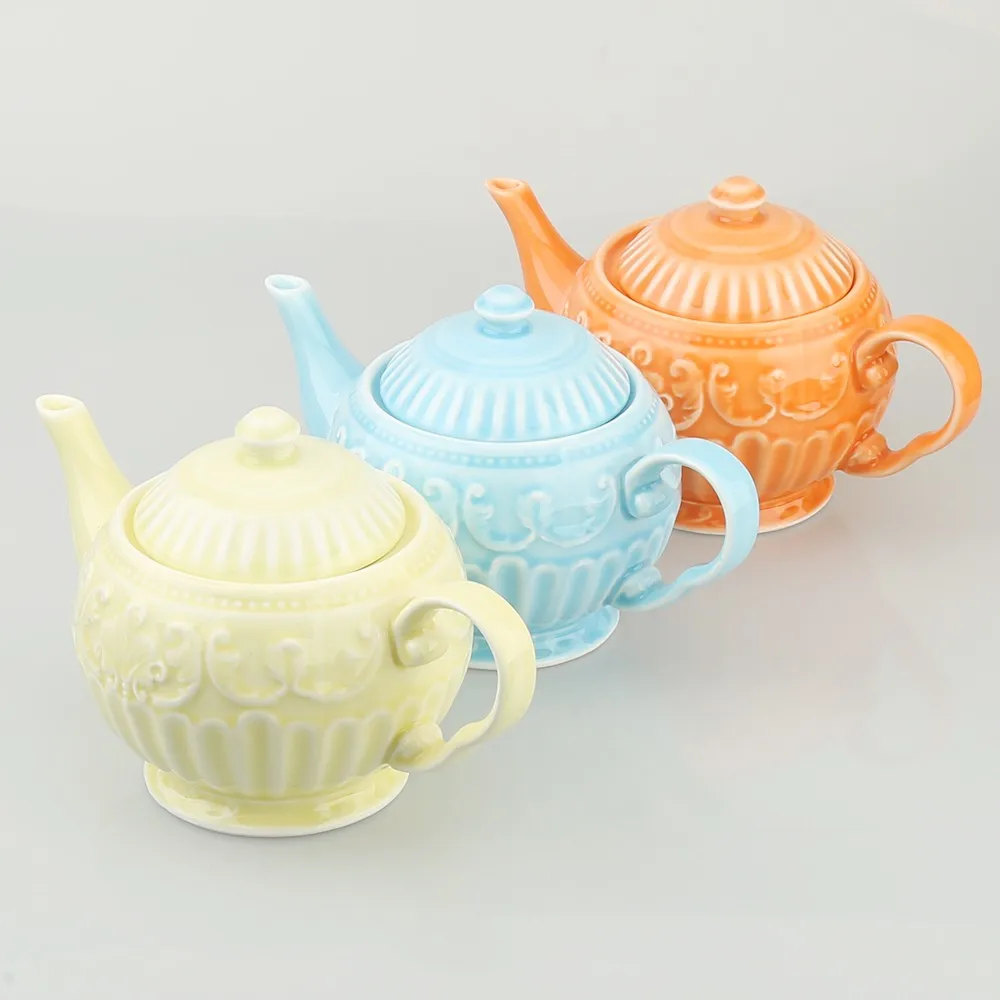 900ml Porcelain Color Glazed Coffee Tea Pots