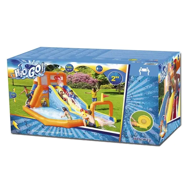 Bestway 53305 надувной семейный аквапарк с горкой для детей