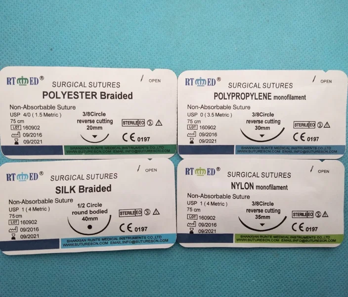 Фабричная цена, шелковые плетеные хирургические швы с/без иглы, OEM/ODM доступны