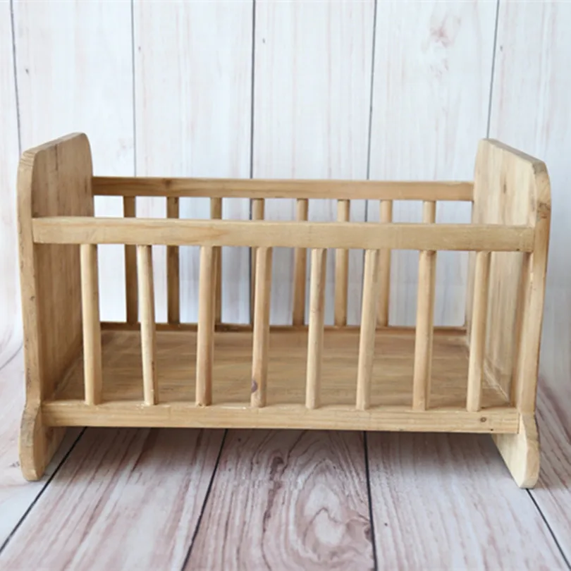 Baby Crib White Newborn Wood Bed Newborn Photo Props Baby Bed Props Wooden Basket for Photoshoot