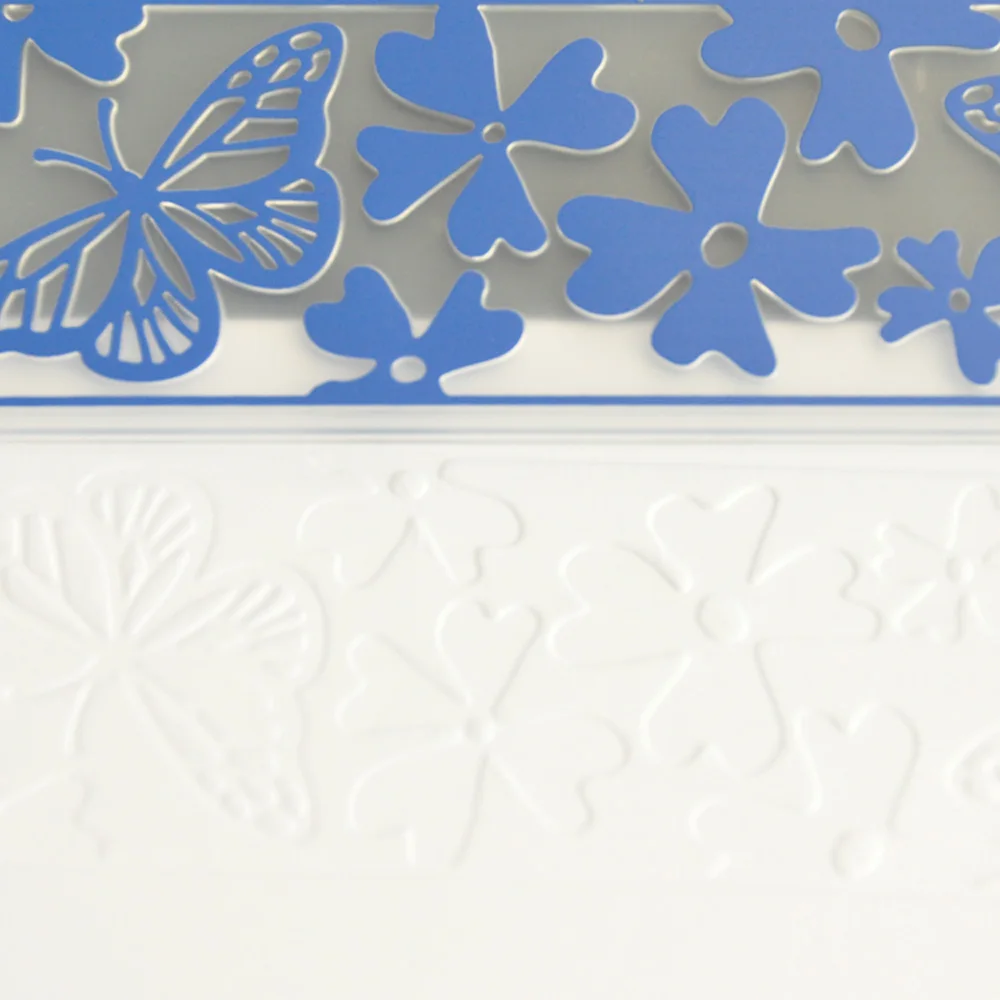 Flower design pp embossing folder stencil and clear stamp set for DIY making card