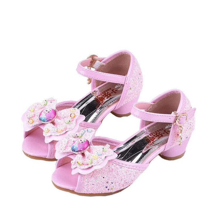 Холодное сердце Эльза летние дети Кристалл красивая принцесса девушка высокие каблуки