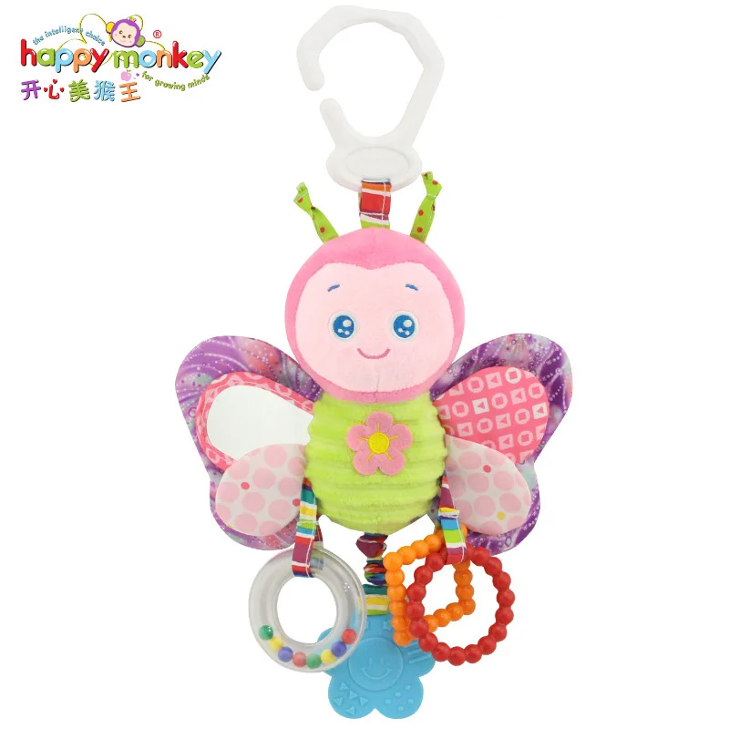 
infant stroller toys washable squeaker car toys, kids hanging toy for crib with rattle ring, mirror for self discovery, teethers 