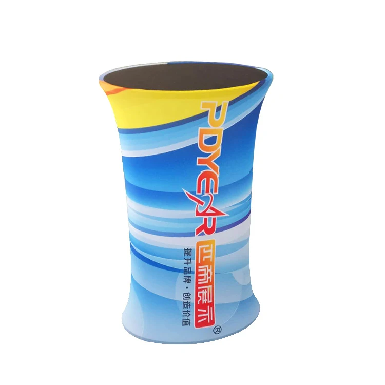 PDyear Portable trade show oval square exhibition tension stretch fabric advertising promotional pop up table counter display