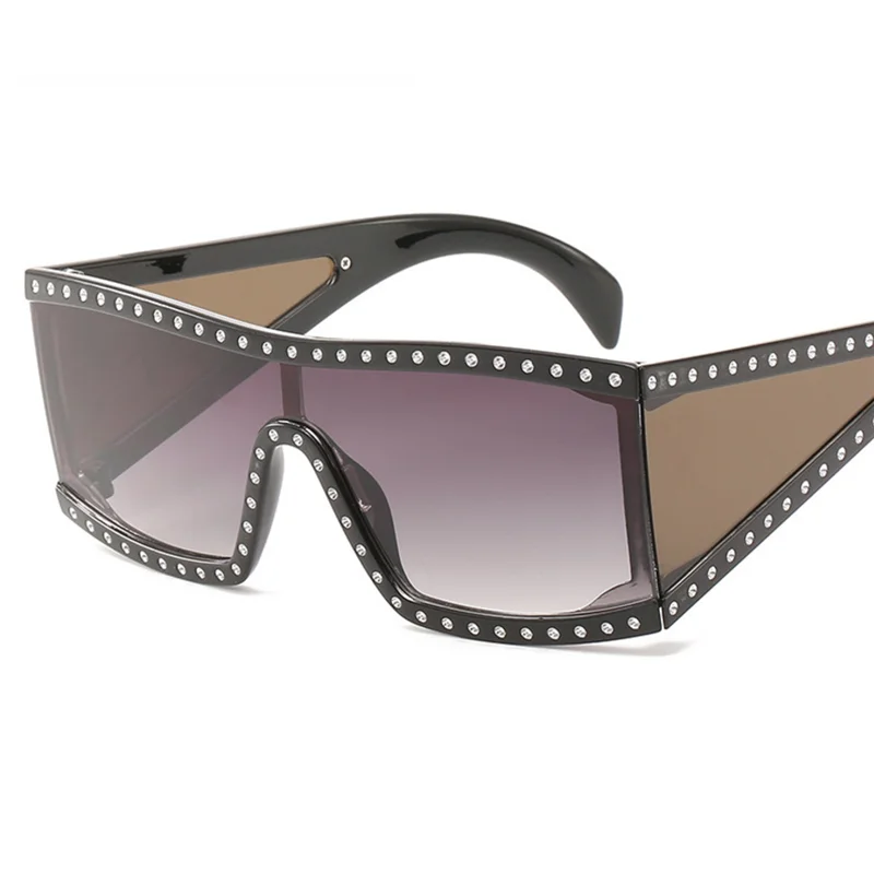 
OEM custom in stock 2019 Big Frame Oversize Women Black Wind Goggles Sunglasses women sun shade glasses 