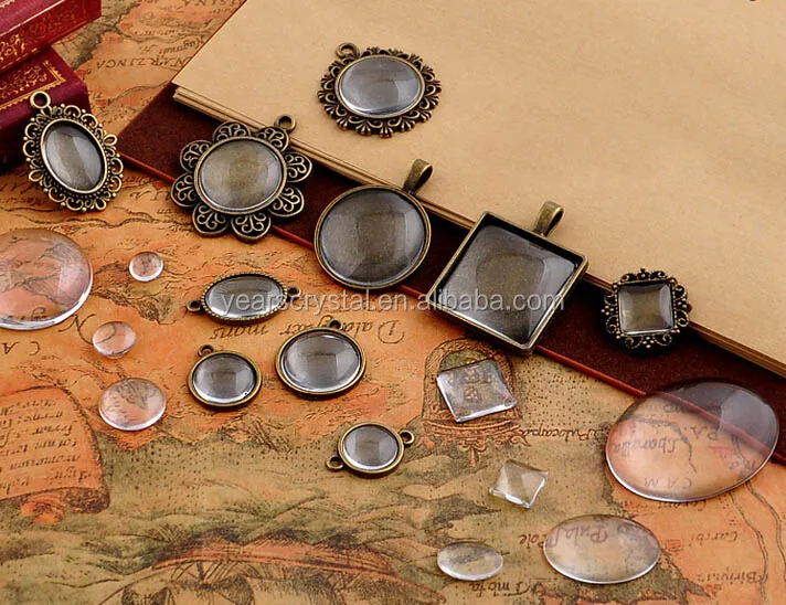 Oval shape crystal glass cabochon gemstones R-3015