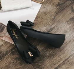 Лидер продаж, изящные туфли-желе из ПВХ с бантом и лентой для женщин