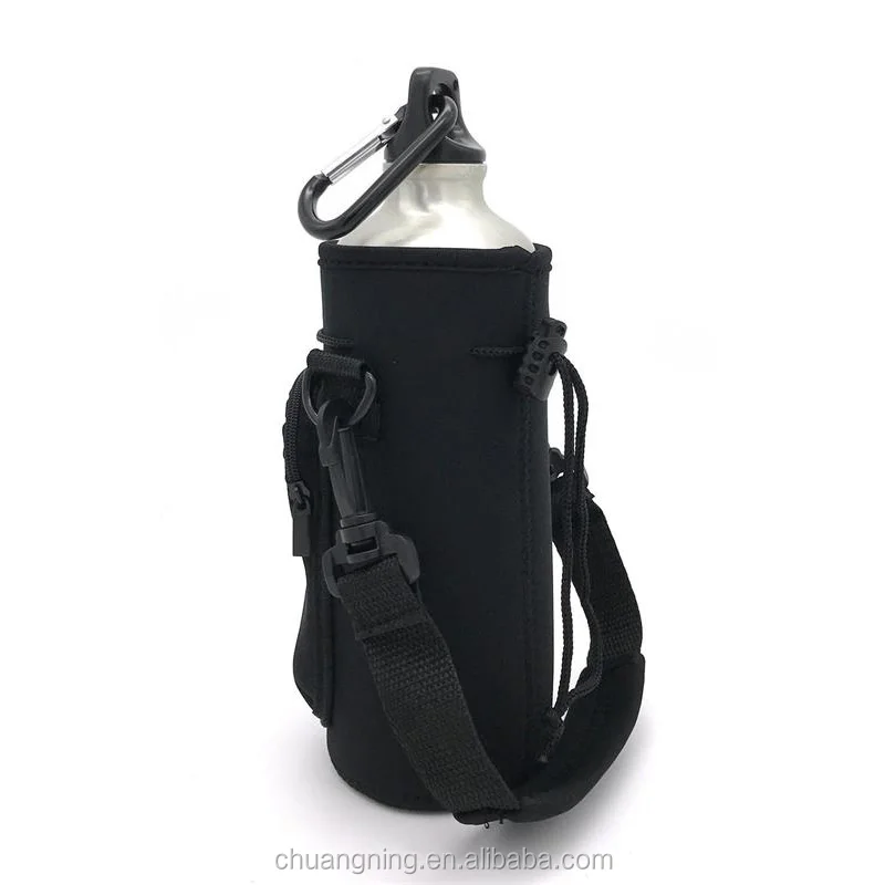 Water Bottle Carrier Bag Holder Sleeve With Adjustable Shoulder Strap And Porket Insulated Bottle Case Pouch Cover