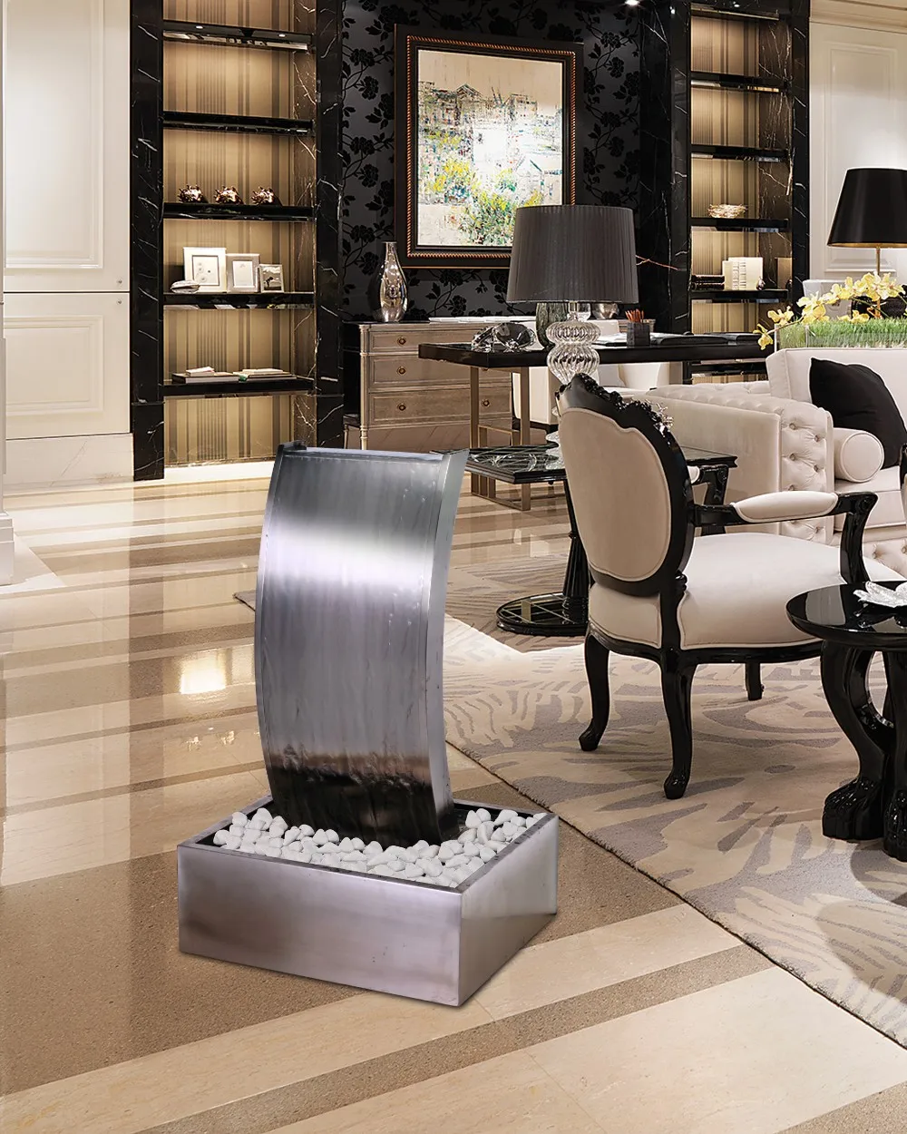 stainless steel waterfalls outdoor water feature indoor home decorative water fountain