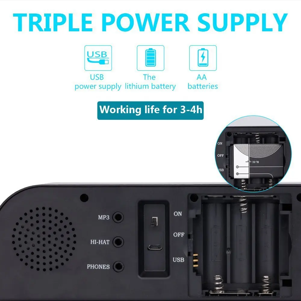 Educational 9 pads portable electronic stereo digital silicon roll up drum set